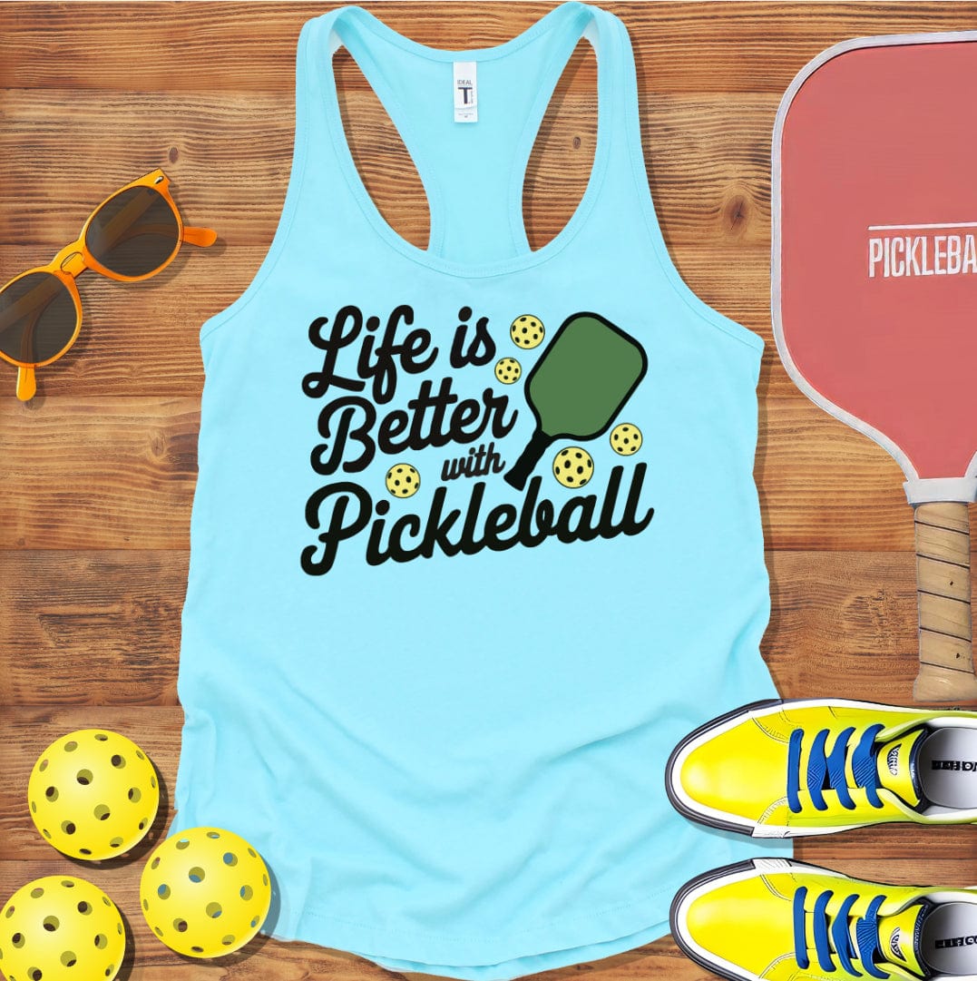 Life Better Pickleball  Racerback Tank Top