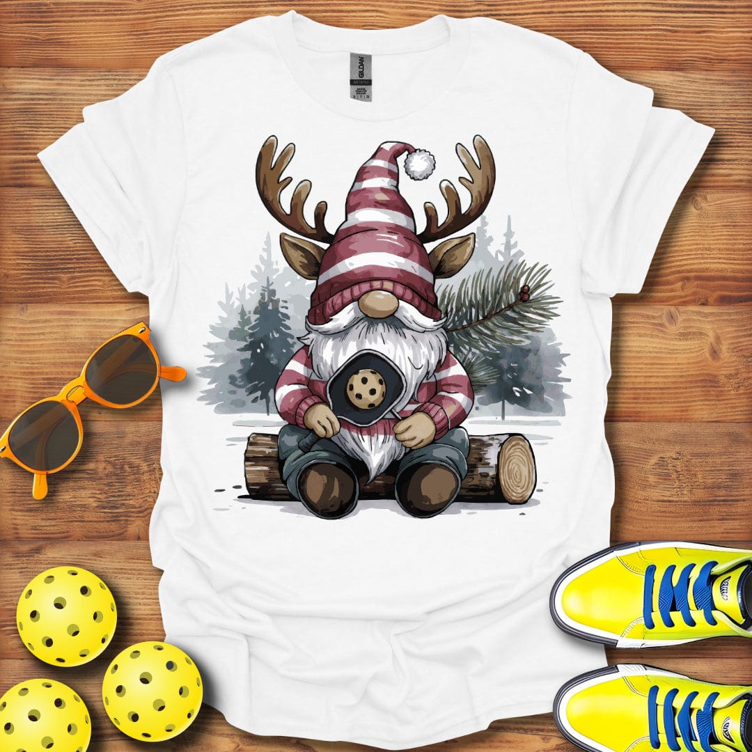 Reindeer Gnome On Log T-Shirt