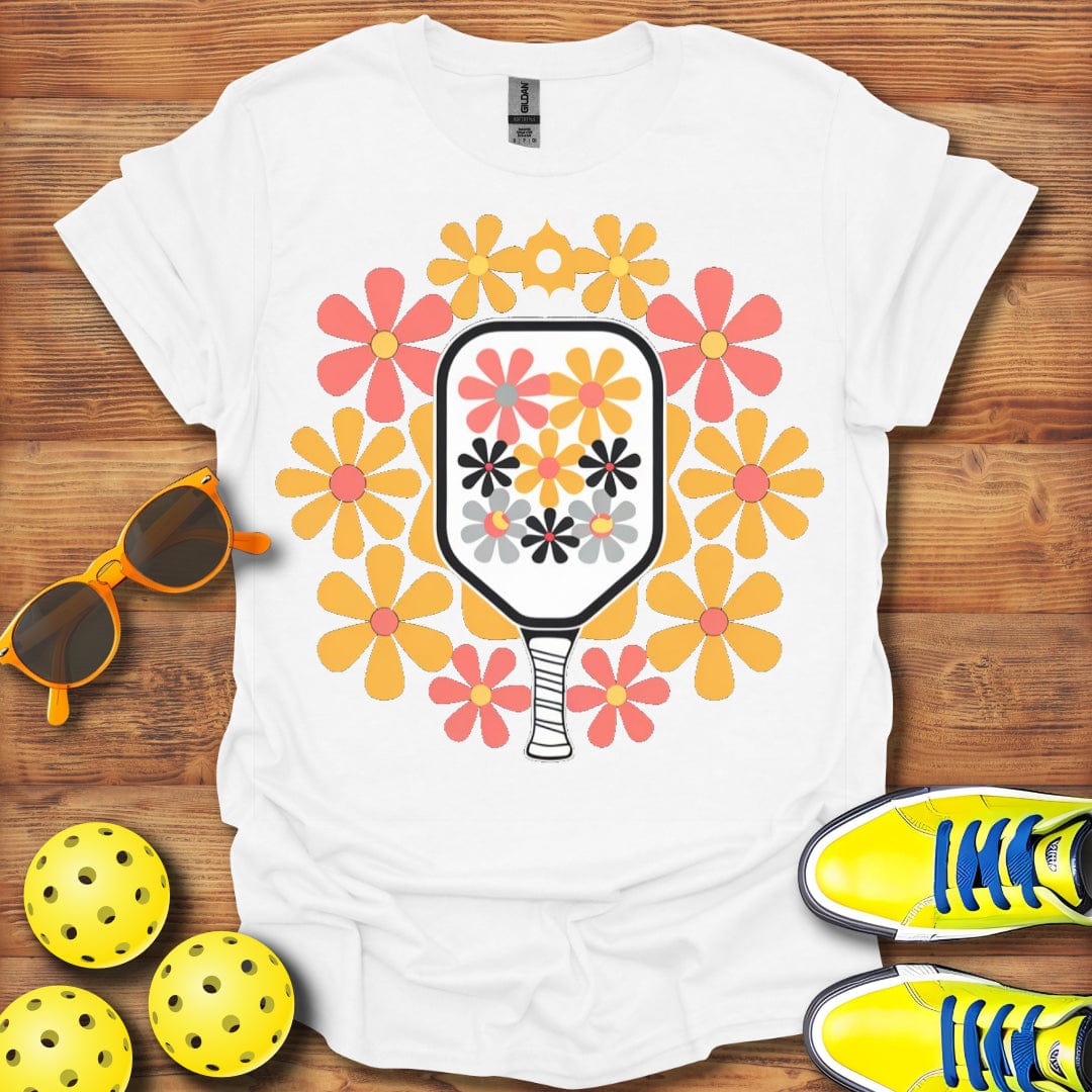 60's - 70's Flower Pickleball  T-Shirt