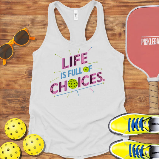 Pickleball  Neon Choices Racerback Tank Top